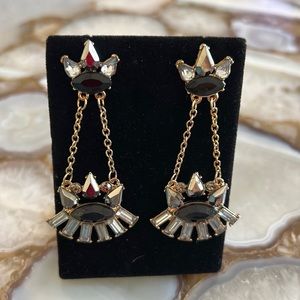 Hematite & Jet Black Dangle Earrings-Boutique